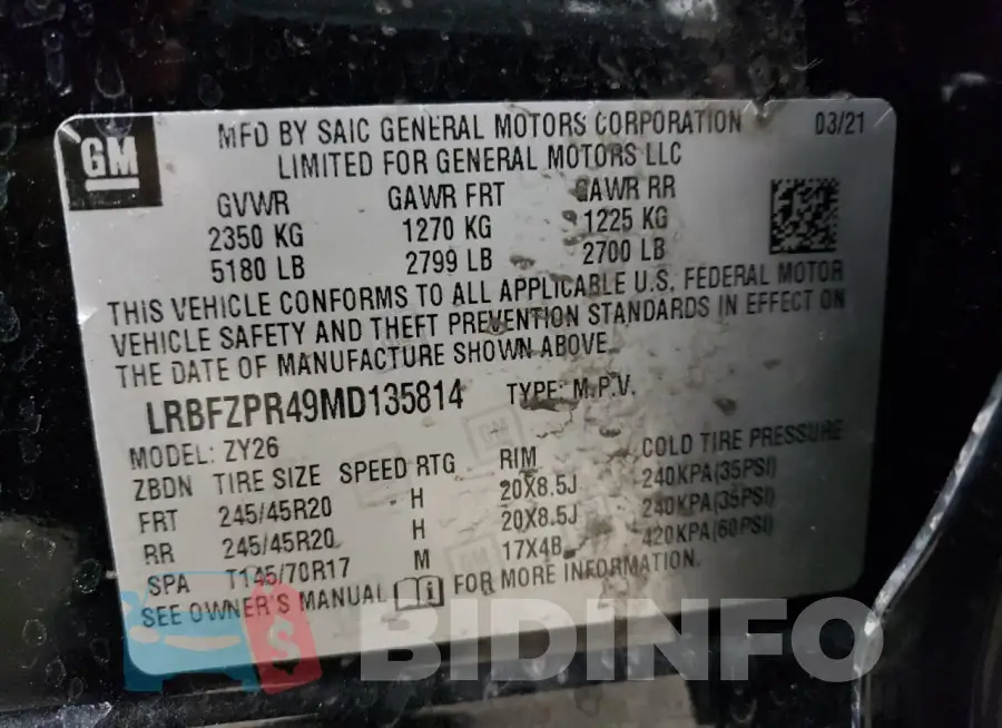 LRBFZPR49MD135814 Photo# 12