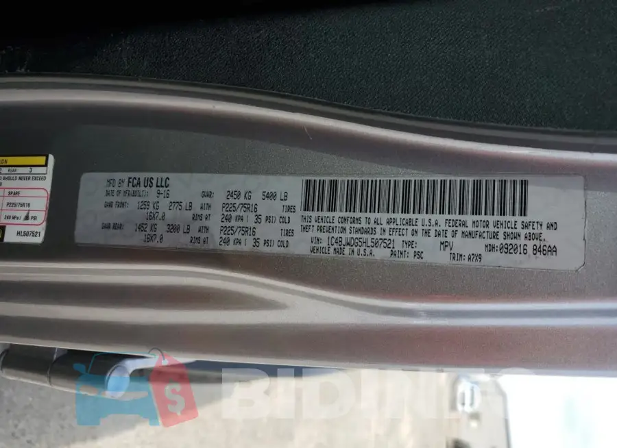 1C4BJWDG5HL507521 Photo# 12
