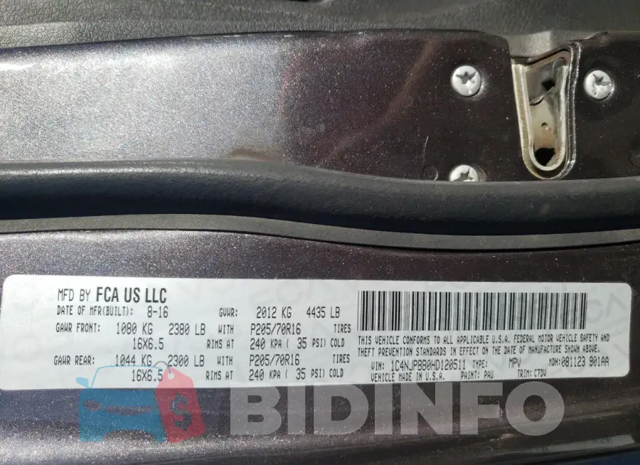 1C4NJPBB0HD120511 Photo# 12