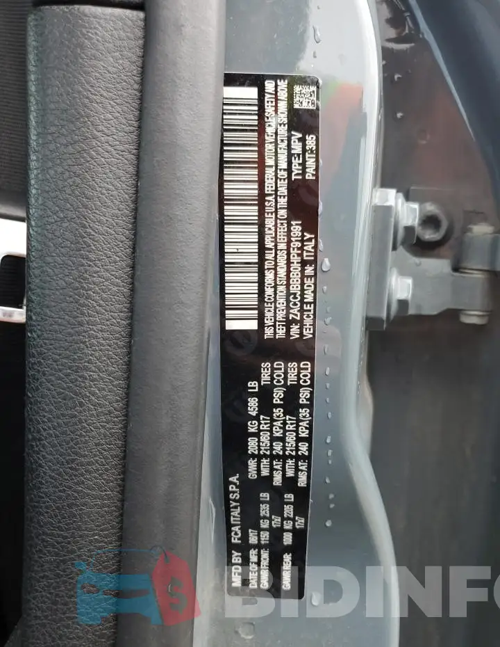 ZACCJBBB0HPF91991 Photo# 13