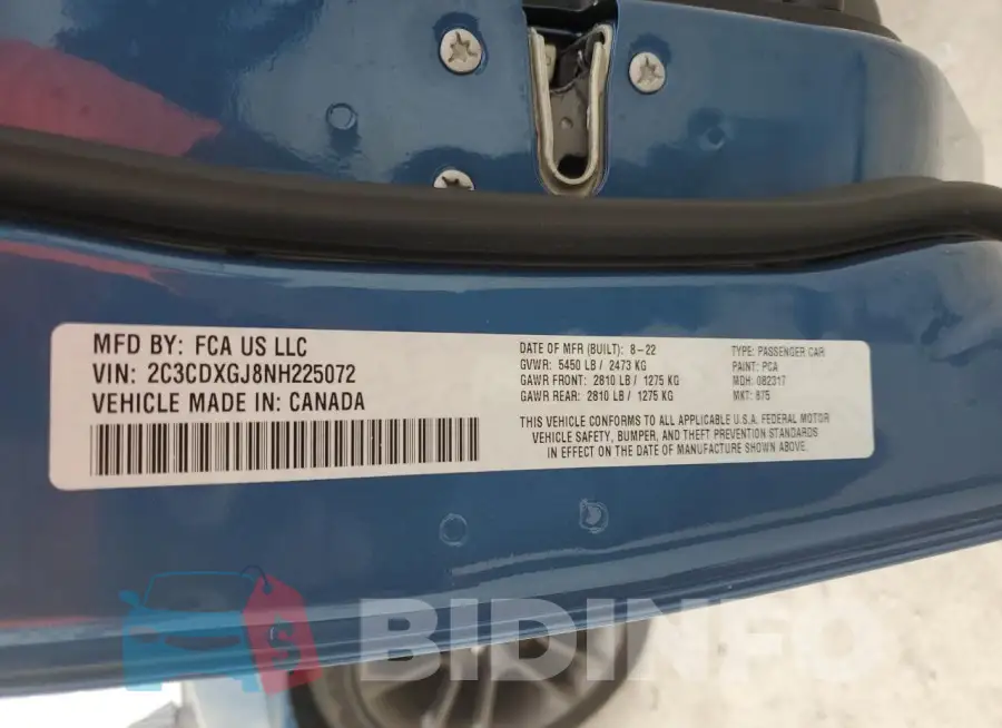 2C3CDXGJ8NH225072 Photo# 12