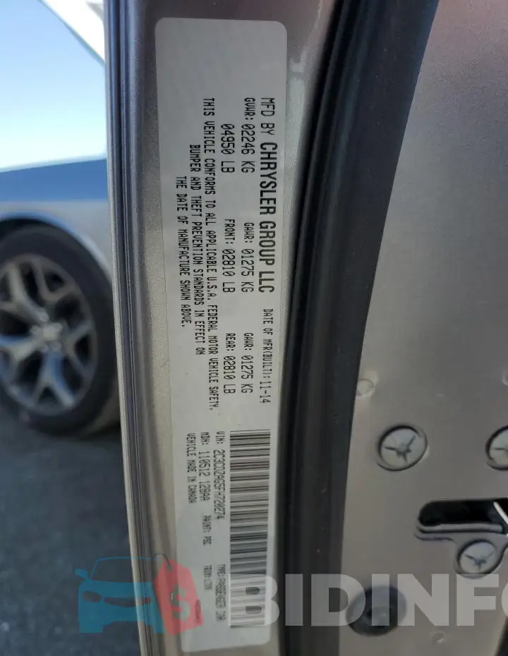 2C3CDZAG5FH720274 Photo# 12