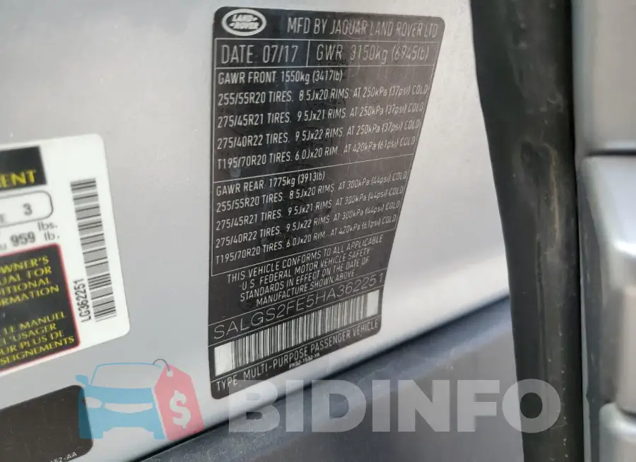 SALGS2FE5HA362251 Photo# 13
