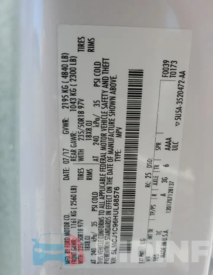 5LMCJ1C96HUL68576 Photo# 12