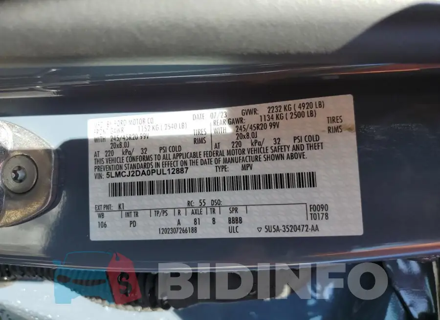 5LMCJ2DA0PUL12887 Photo# 14