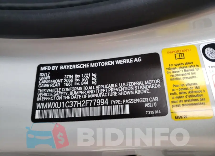 WMWXU1C37H2F77994 Photo# 13