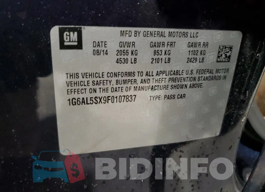 1G6AL5SX9F0107837 Photo# 12