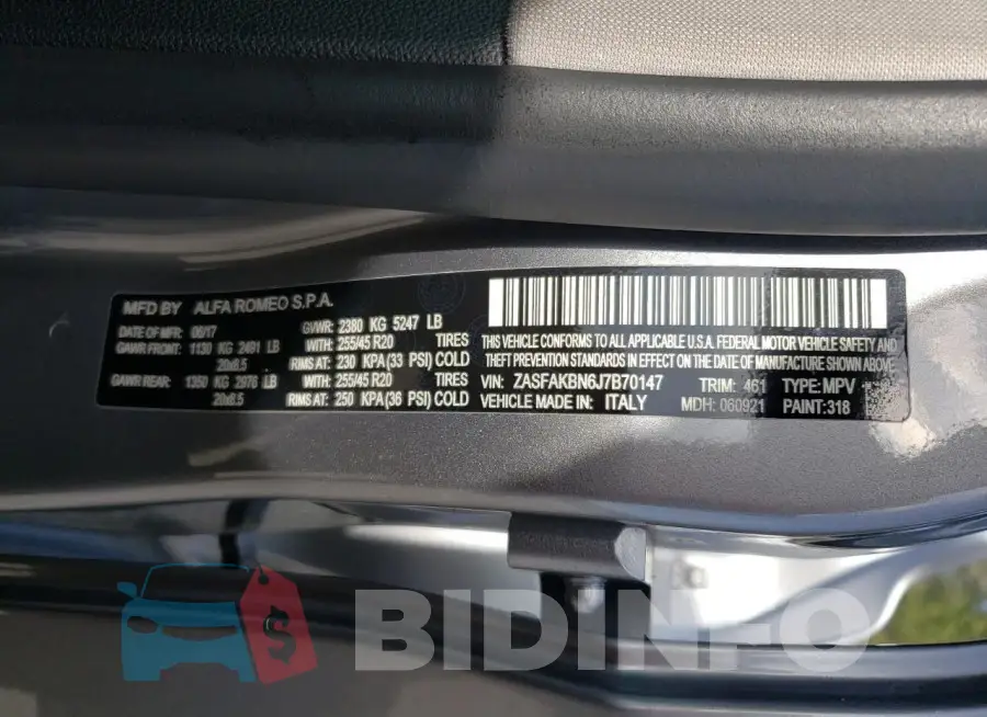 ZASFAKBN6J7B70147 Photo# 12 ZASFAKBN6J7B70147 Photo# 12