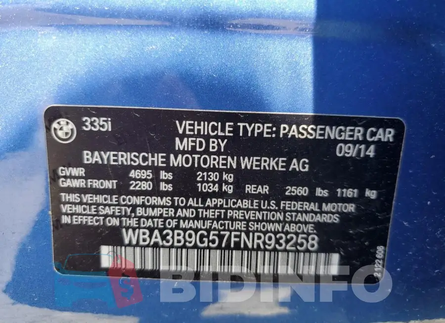 WBA3B9G57FNR93258 Photo# 12