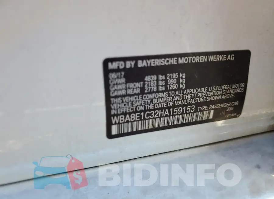 WBA8E1C32HA159153 Photo# 13