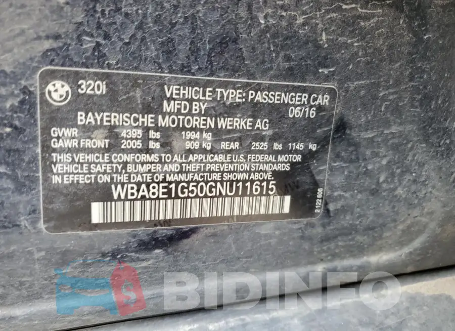 WBA8E1G50GNU11615 Photo# 12