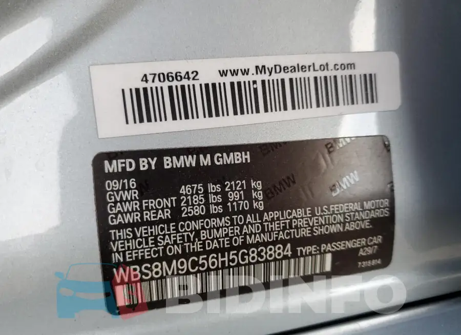 WBS8M9C56H5G83884 Photo# 12