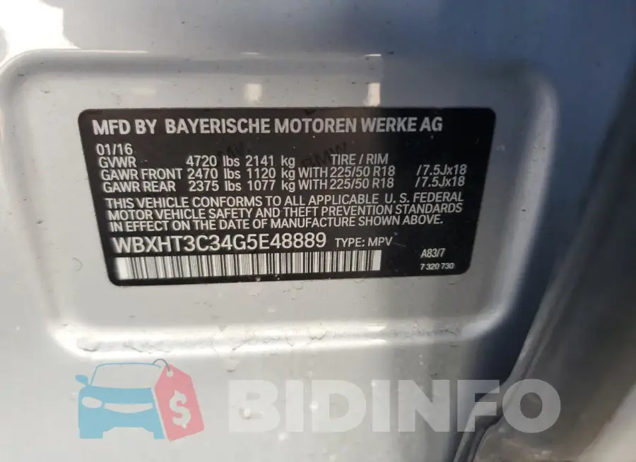 WBXHT3C34G5E48889 Photo# 12