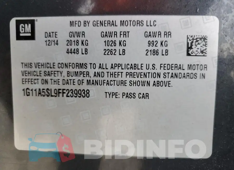 1G11A5SL9FF239938 Photo# 13