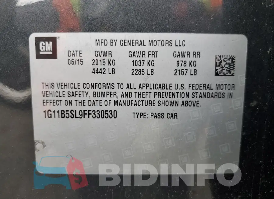 1G11B5SL9FF330530 Photo# 12