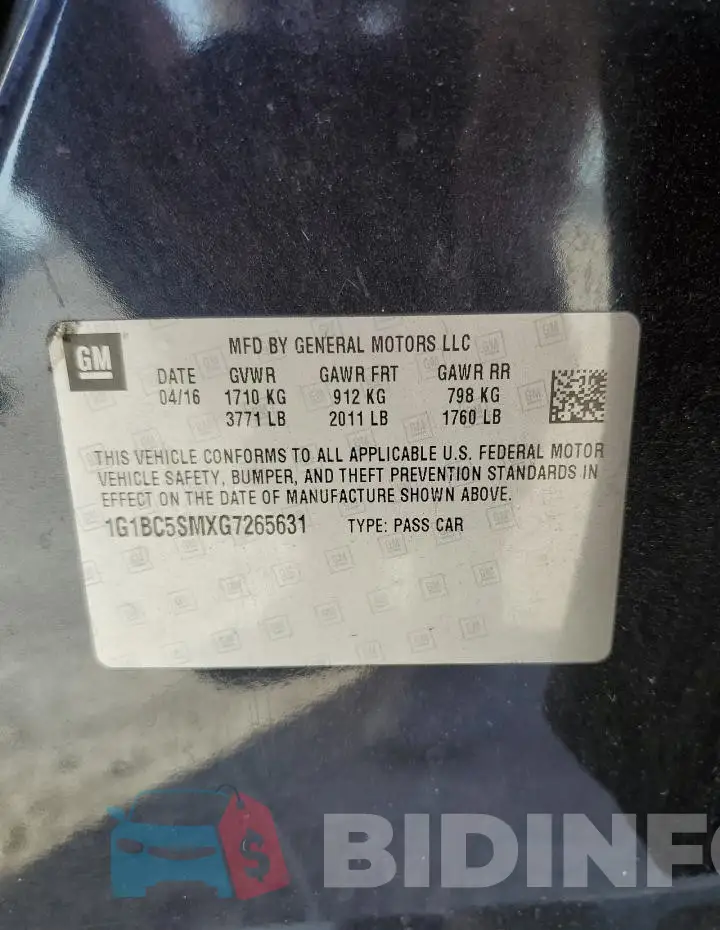 1G1BC5SMXG7265631 Photo# 12