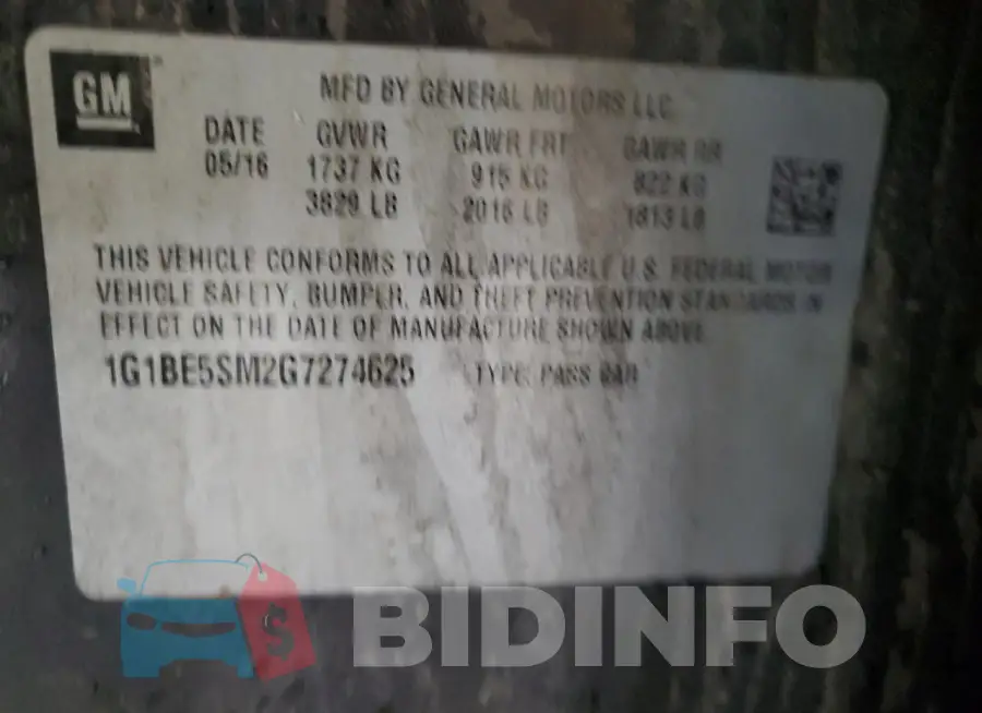 1G1BE5SM2G7274625 Photo# 12