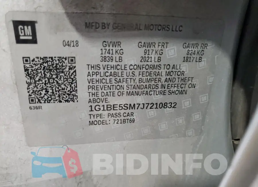 1G1BE5SM7J7210832 Photo# 13