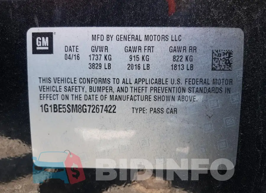1G1BE5SM8G7267422 Photo# 10