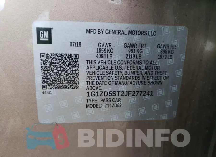 1G1ZD5ST2JF277241 Photo# 12