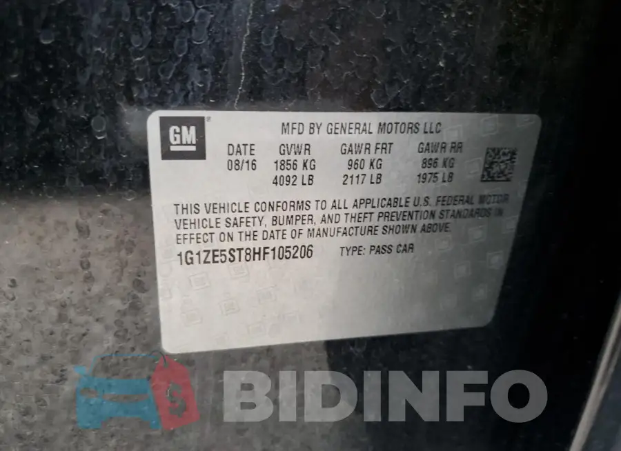 1G1ZE5ST8HF105206 Photo# 12