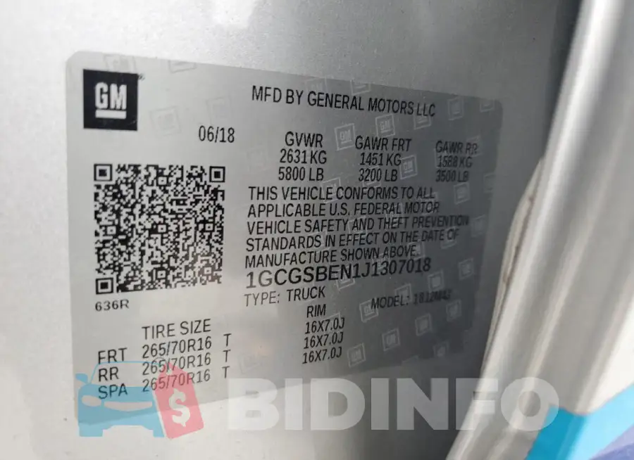1GCGSBEN1J1307018 Photo# 12