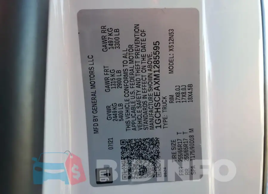 1GCHSCEAXM1285595 Photo# 12