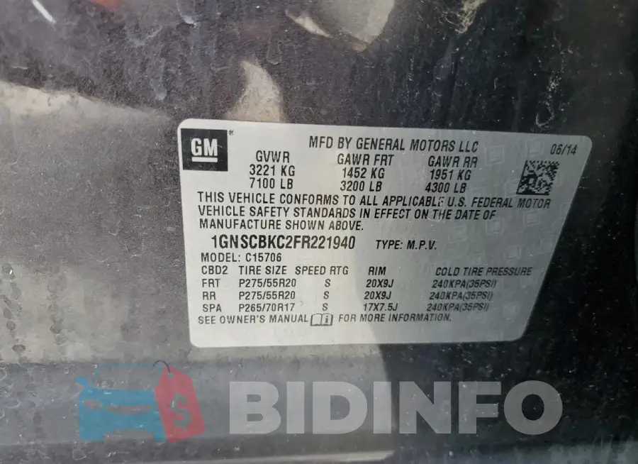1GNSCBKC2FR221940 Photo# 13