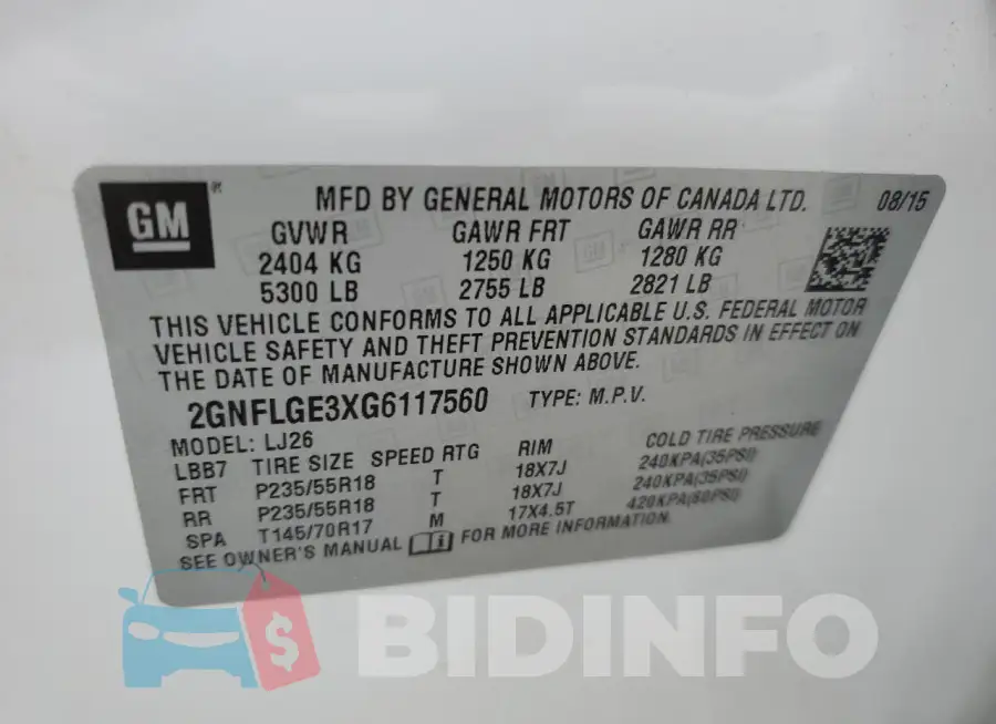 2GNFLGE3XG6117560 Photo# 14