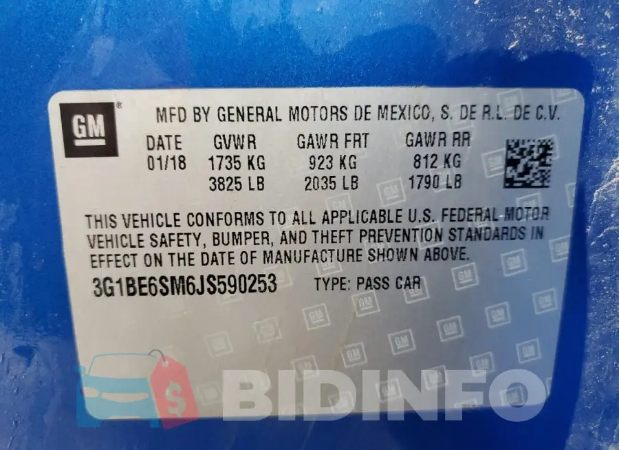 3G1BE6SM6JS590253 Photo# 13