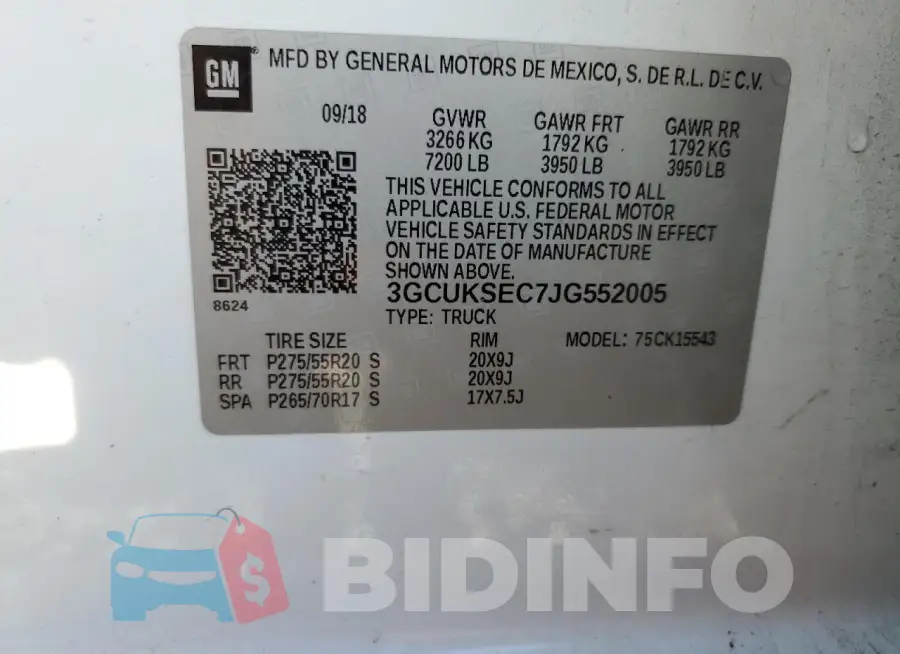 3GCUKSEC7JG552005 Photo# 13