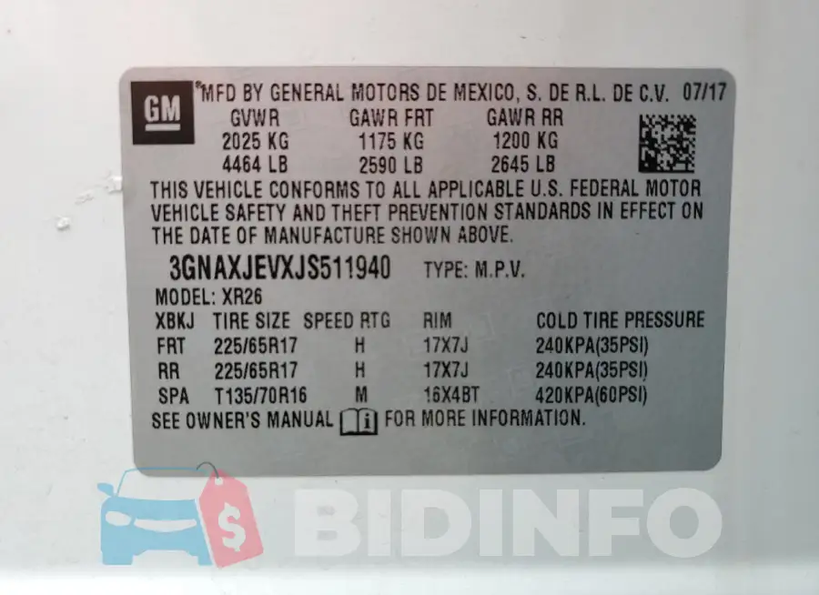 3GNAXJEVXJS511940 Photo# 13