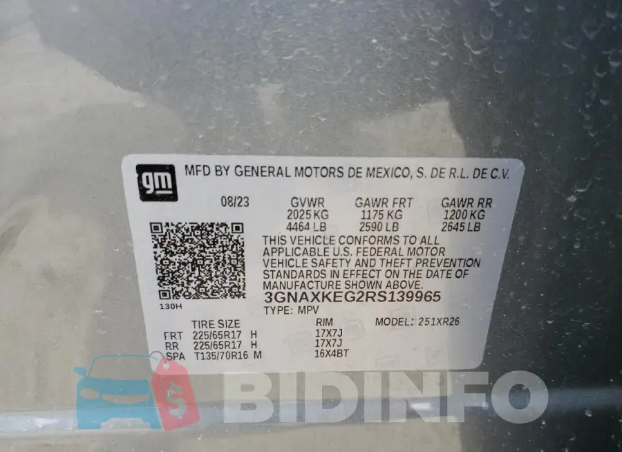 3GNAXKEG2RS139965 Photo# 12