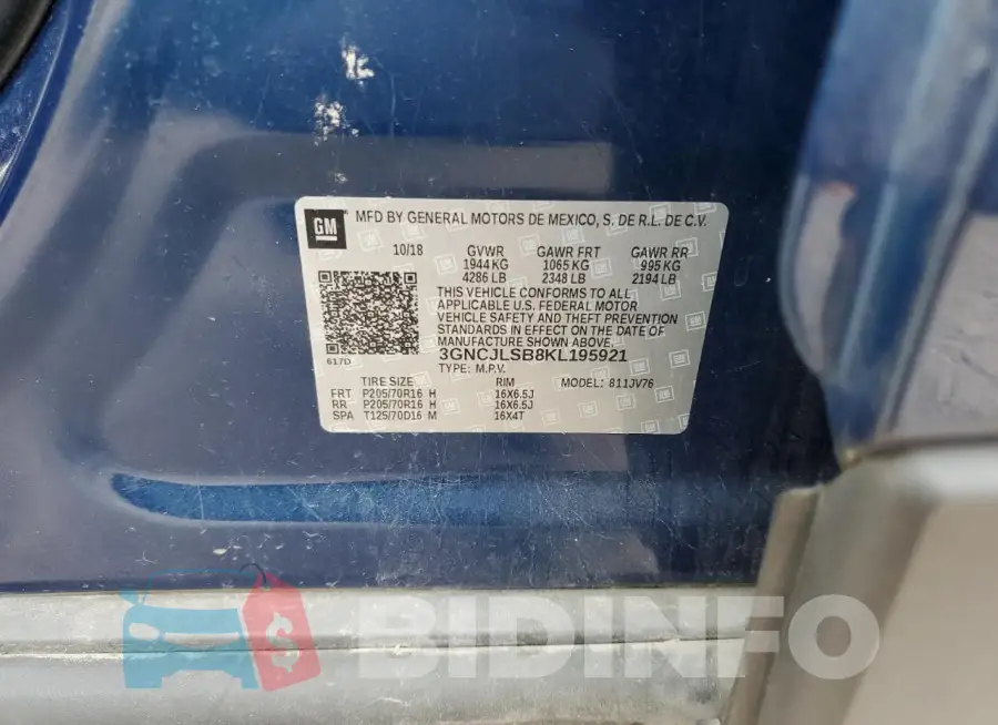 3GNCJLSB8KL195921 Photo# 14