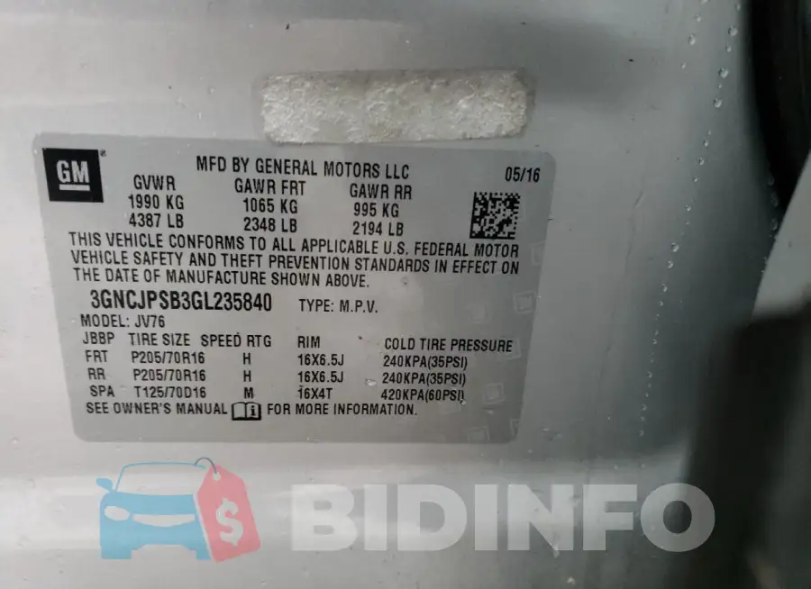 3GNCJPSB3GL235840 Photo# 12
