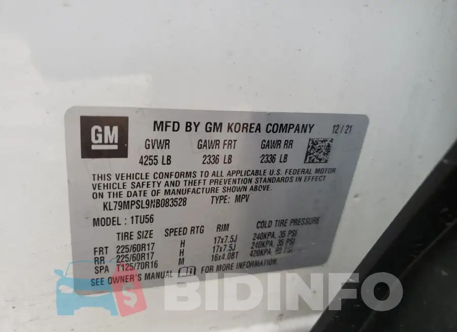 KL79MPSL9NB083528 Photo# 13