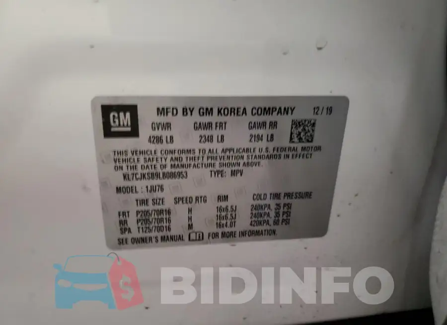 KL7CJKSB9LB086953 Photo# 13