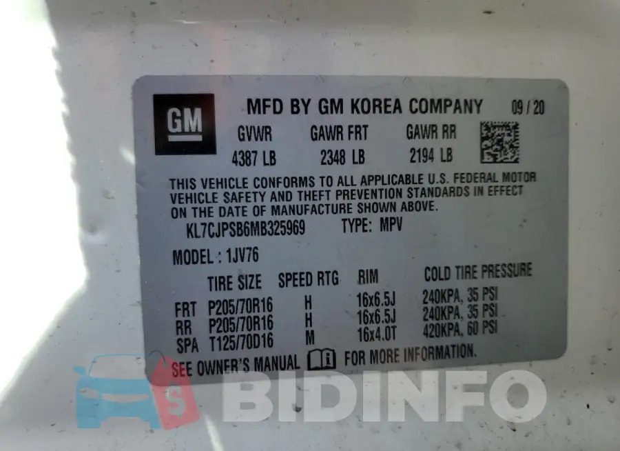 KL7CJPSB6MB325969 Photo# 13