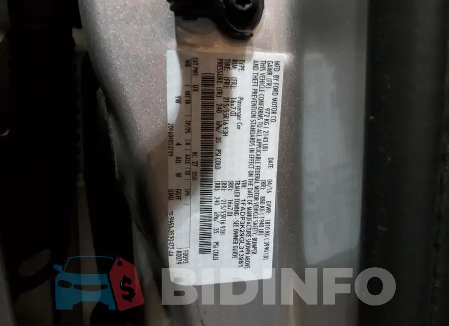 1FADP3K29GL313981 Photo# 12