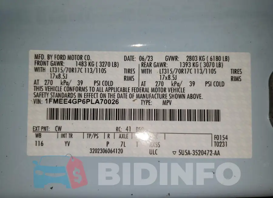 1FMEE4GP6PLA70026 Photo# 13