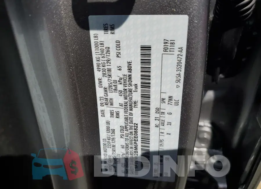1FT8W2BM6PEE08822 Photo# 13
