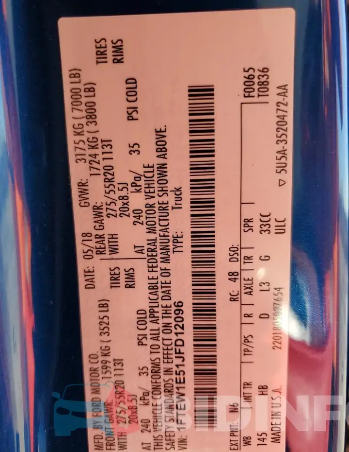 1FTEW1E51JFD12096 Photo# 12