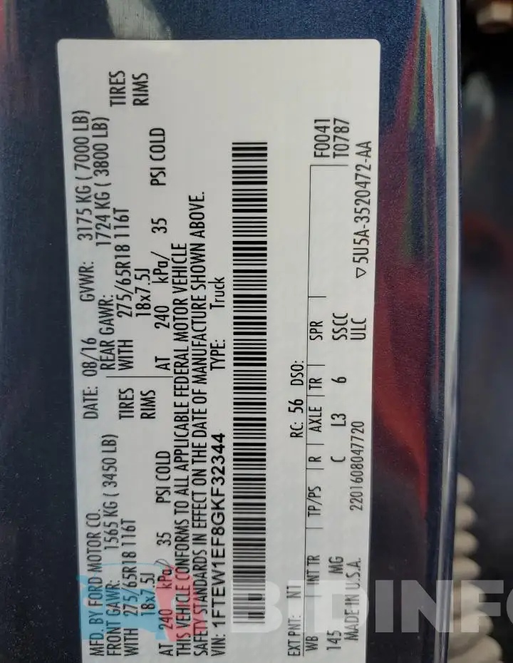1FTEW1EF8GKF32344 Photo# 12