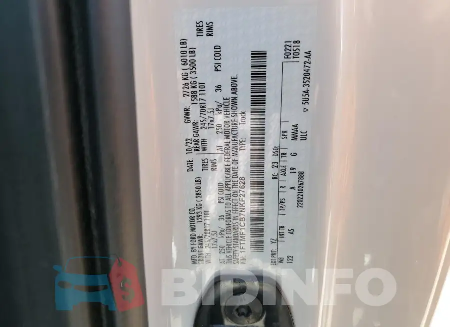 1FTMF1CB7NKF27628 Photo# 12