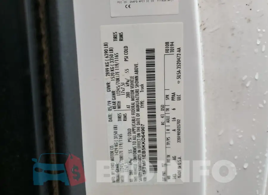1FTMF1EB5KKD64907 Photo# 12