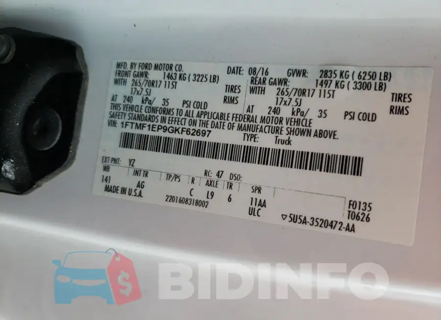 1FTMF1EP9GKF62697 Photo# 12