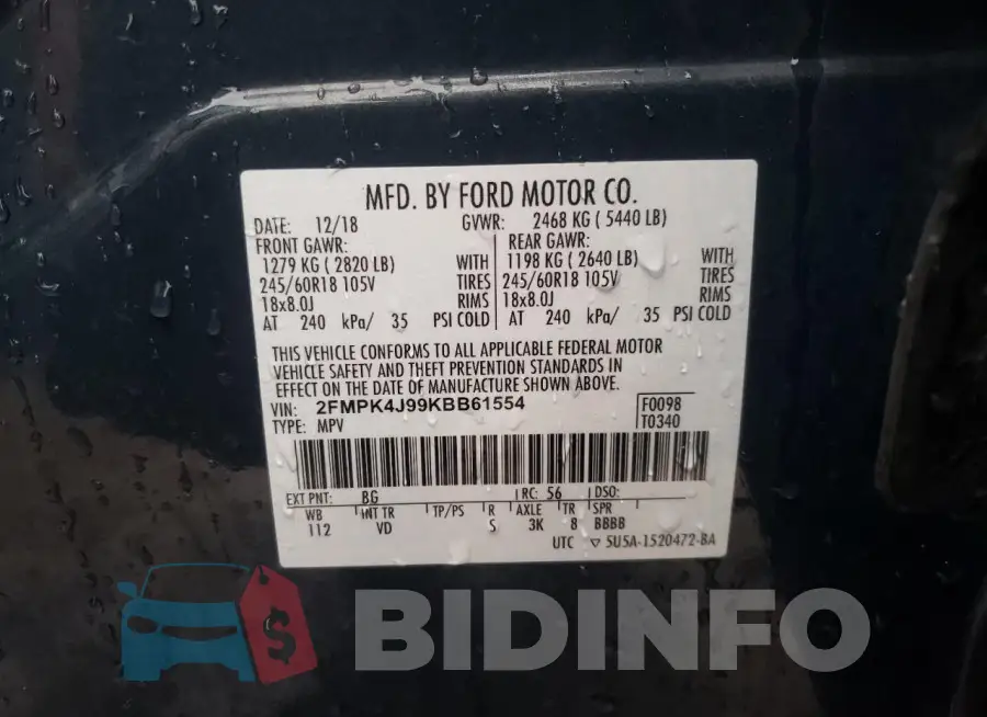 2FMPK4J99KBB61554 Photo# 13