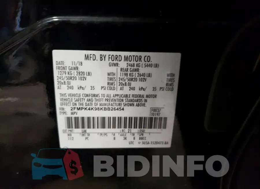 2FMPK4K98KBB26454 Photo# 13