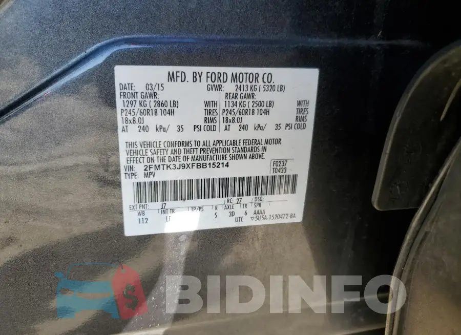 2FMTK3J9XFBB15214 Photo# 13