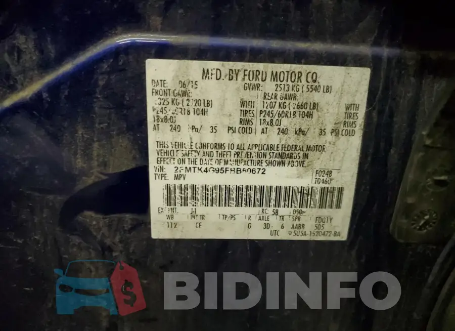 2FMTK4G95FBB60672 Photo# 12